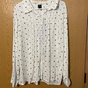 Black and White Mickey Mouse Button Down Torrid Blouse